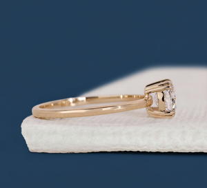 1.00CT Cushion Lab Grown Diamond Solitaire Engagement Ring VVS2 F IGI Certified Rhodium Plated Yellow Gold Women's Wholesale - Product Image 3