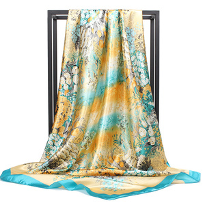 High Quality Eco-friendly 100% Silk Satin Women's Scarf Custom Printed OEM Service Breathable & Comfortable Daily Outdoor Wear - Product Image 3