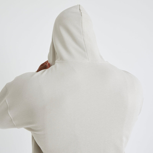 Sweat-shirt à capuche surdimensionné pour homme en molleton uni, décontracté, à manches longues, respirant, en coton, pour l'automne - Product Image 4