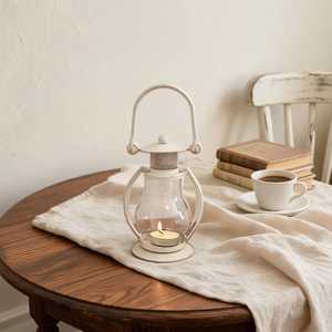 Vintage Glass <b>Candle</b> Holder Metal Decorative <b>Candle</b> Lantern Garden Hanging <b>Candle</b> Holder <b>Small</b> Lantern with Glass Shade - Product Image 4