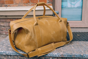 กระเป๋าหนังวัวแท้ทรงดัฟเฟิล สำหรับเดินทาง น้ำหนักเบา สไตล์วินเทจ แฟชั่น ซิป 36-55 ลิตร ทำมือ ทนทาน พกพาสะดวก - Product Image 4