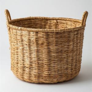 Cesta de mimbre trenzada a mano de gran capacidad y duradera para cocina, baño, lavandería y almacenamiento diario del hogar - Product Image 3