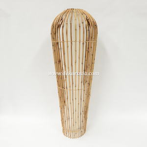 โคมไฟตั้งพื้น LED รุ่น Pion Guci ทำจากไม้ไผ่สีเหลือง งานแฮนด์เมด สำหรับตกแต่งห้องนั่งเล่น ห้องนอน โรงแรม และตกแต่งภายใน - Product Image 4