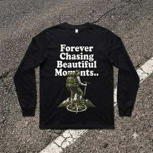 T-shirts amples d'été pour femmes, imprimés, à manches longues, col rond, épaules tombantes, style streetwear décontracté, couleur unie - Product Image 1