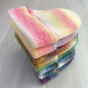 Custom Digital Printing <b>Tie</b>-dye Letter Pattern Knitted Beanie Hat for Unisex Travel Slouchy Stripe <b>Wool</b> Beanie Hat for Adult - Product Image 3