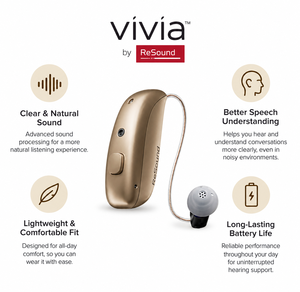 Audífonos Resound Vivia 5 microRIE Recargables de Última Generación 2026 para Pérdida Auditiva de Moderada a Severa (2 Audífonos, 1 Cargador) - Product Image 2