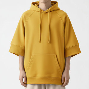 Trendy Oversized Hoodie Short Sleeve Unisex Streetwear Hoodie <b>Bulk</b> - Product Image 1