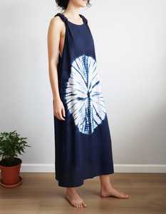 Robe longue bohème tie-dye pour femme, dos nu, sans manches, coupe ample, en viscose tissée, idéale pour l'été et la plage - Product Image 6