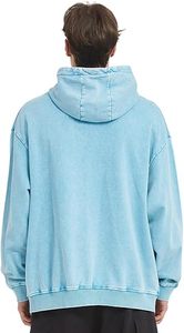 Sweat à capuche unisexe oversize en coton 100% délavé à l'acide, style vintage streetwear, épais 300g, respirant, pour l'hiver - Product Image 3