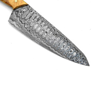 Couteau de chef en acier Damas haute performance avec poignée confortable pour la préparation des aliments en cuisine et la cuisson professionnelle - Product Image 3
