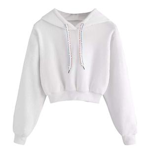 Hoodie court à manches longues pour femme, coupe ajustée, avec logo personnalisé - Product Image 4