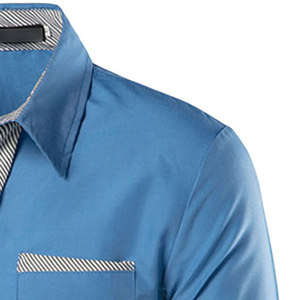2026 High Quality Mens Dress Shirts Long Sleeve Solid Soft Horn Button 100 Cotton Regular Fit Formal Business <b>Office</b> Wear - Product Image 4