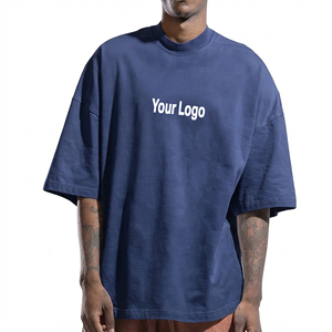เสื้อยืดโอเวอร์ไซส์สไตล์ฮิปฮอปสีพื้นสำหรับผู้ชาย ผ้าฝ้าย 100% ระบายอากาศได้ดี สวมใส่สบาย รับสกรีนโลโก้ น้ำหนัก 180 กรัม ราคาส่ง - Product Image 1