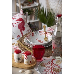 Cuscino Decorativo Excelsa 45x45x16 Cm in Cotone Corallo Multicolore - Product Image 6