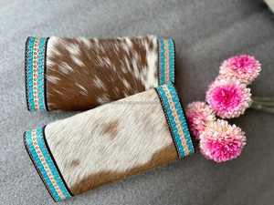 Billeteras RFID grandes de lujo de piel mecanizada a mano nuevas al por mayor para mujer, carteras largas de piel de vaca con ranuras para tarjetas de crédito, Cartera de mano para teléfono - Product Image 4