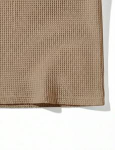 Polo zippé à texture gaufrée pour homme, manches courtes, tricoté, décontracté, pour le golf, logo personnalisé - Product Image 4