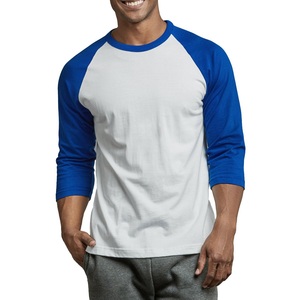 Muscle Fit Mens Raglan Sleeve <b>Tshirt</b> Contrast Color Gym <b>Baseball</b> Tee Workout Clothing Custom Logo Fitness Sports Apparel for Men - Product Image 1