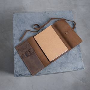 Funda organizadora para cuaderno A5, de cuero genuino, a prueba de olores, resistente, recargable, lista para viajar. - Product Image 4