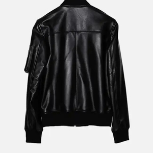 Custom Men's <b>Retro</b> Winter Biker <b>Jacket</b> Vintage Wash Genuine Calf Skin <b>Leather</b> Oversized Slim Fit Lapel Collar Autumn Season - Product Image 2