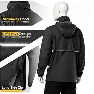 Chaqueta Impermeable y Cortavientos para Hombre, Ligera, para Actividades al Aire Libre, Corte Regular, Color Sólido, Poliéster, Chaqueta de Senderismo para Primavera - Product Image 5