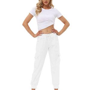 Pantalon cargo en coton pour femme, coupe décontractée et ample, durable, style décontracté, fabrication sur mesure avec logo, fourniture - Product Image 4