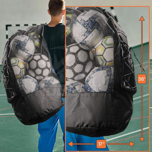 Sac à dos de football léger et écologique, unisexe, avec bretelles confortables, grand espace de rangement, en polyester - Product Image 6