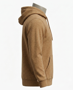 Sweat-shirt à capuche marron pour homme, coupe classique, en coton tricoté, décontracté, avec poche avant, pour l'automne - Product Image 4