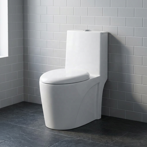 Inodoro moderno de una pieza con sifón cerámico, conjunto completo de WC, artículos sanitarios para exportación al mercado africano - Product Image 2