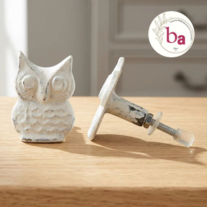 Ba Owl Shape Cast Iron Eco-Friendly Multi-Function Cabinet <b>Knob</b> Farmhouse Style Easy Installation Home Office Use - Product Image 1
