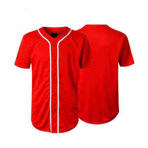 Maillot de baseball léger 100 % polyester, séchage rapide, respirant, vêtement de sport, maillot de baseball entièrement boutonné - Product Image 1