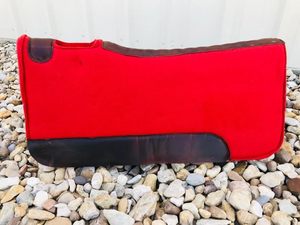Premium Western Horse Wool Felt Saddle Pad Leather Reinforced Custom Riding Pad <b>Equestrian</b> Equipment Wholesale Manufacturer - Product Image 2