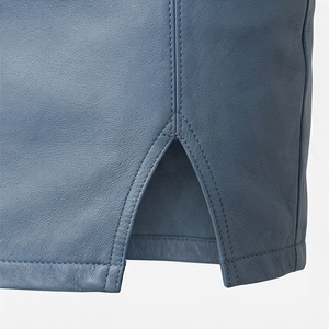 Women High Waist Faux Leather Mini Pencil Skirt With Pocket Shiny Solid Color Minimalist Design All Seasons Wear - Product Image 6