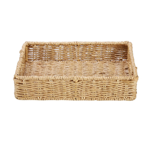 Wholesale Price Rectangle Shape Rattan Storage Fruit Serving Tray Home Decoration <b>Kitchen</b> Ware Handmade Rattan Woven Tray - Product Image 1