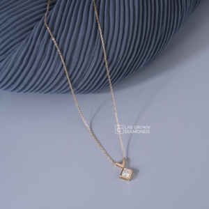 Pendentif en or jaune 14 carats avec moissanite taille princesse pour femme, 0,66 carats au total, bijoux fins, vente en gros, OEM, ODM, fabricant sur mesure, cadeau - Product Image 4