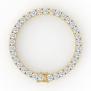 POOJA DIAMOND Luxurious Large Brilliant Cut Lab Grown Diamond Tennis <b>Bracelet</b> 14kt 18kt Gold Continuous Sparkle Statement Prong - Product Image 1