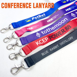 Custom Conference <b>Lanyard</b> with Logo <b>Polyester</b> Sublimation ID Badge Neck Strap for Convention Seminar Forum Event OEM Manufacture - Product Image 1