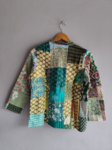 Chaqueta Acolchada de Patchwork Ecológica y Transpirable para Mujer, Cuello Mandarín, Manga Larga, Algodón, Estilo Otoñal, Largo Regular - Product Image 6