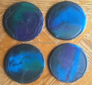 Sous-verres modernes en résine époxy ronde de qualité supérieure, écologiques, design artisanal tendance pour hôtels, tapis et coussinets - Product Image 6