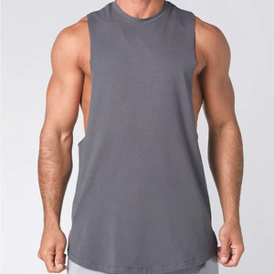 Débardeur en tricot uni sans manches pour homme, col rond, grande taille, décontracté, 100% coton - Product Image 1