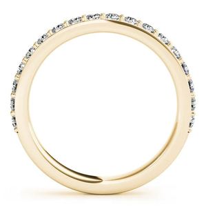 Anillo de Compromiso y Boda de Media Eternidad con Moissanita de Corte Brillante, Engaste de Garras, Plata de Ley 925 Bañada en Oro, Apilable para Novia - Product Image 3