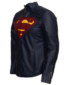 เสื้อแจ็คเก็ตหนังสีน้ำเงิน Man of Steel - เสื้อผ้าสตรีทแวร์กันลมรักษ์โลก - Product Image 2
