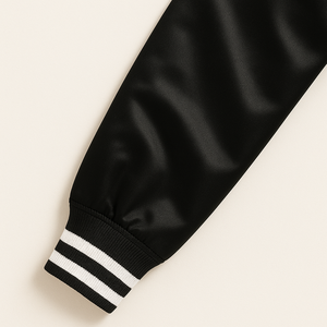 New <b>Royal</b> <b>Blue</b> Wool Black Leather College Bomber <b>Jacket</b> Stand Collar Varsity Letterman High Street Design Front Logo-for Winter - Product Image 3