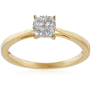 Princess Cluster Diamond <b>Ring</b> Designer Rose Gold Double Band Pave Diamond <b>Ring</b> Lab Grown Diamond Anniversary <b>Ring</b> - Product Image 1
