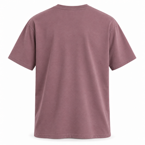 Dusty Mauve Heavyweight <b>T</b> <b>Shirt</b> Mens Premium 250 GSM Cotton <b>Modal</b> Relaxed Fit Crew Neck Soft Washed Minimal Casual Tee - Product Image 5