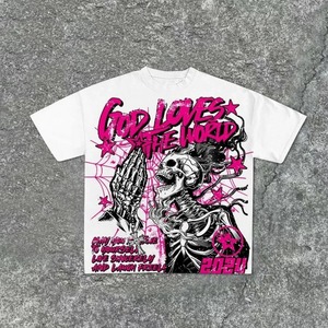 Camiseta Unisex Extra Grande de Corte Cuadrado para Hombre, Ecológica, Transpirable, de Manga Corta, Estilo Hip Hop, Moda Urbana de Verano, 100% Algodón - Product Image 3