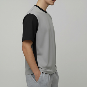 Camiseta de hip hop para hombre, de algodón 100%, antiarrugas, transpirable, ecológica, con logo personalizado, de dos tonos, estilo pesado, a la última moda 2026 - Product Image 4