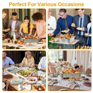 Set da 36 Pezzi di Accessori Monouso per Feste, Coperture per Buffet a Mezza Misura, Utensili e Scaldavivande per Chafing Dish e Buffet - Product Image 6