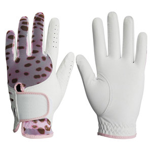 Gant de golf pour femme, blanc et rose, imprimé léopard, main gauche, respirant, en microfibre, cuir, logo personnalisé, OEM, gant de golf sportif - Product Image 1