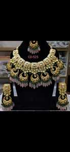 Collier choker indien classique pour femme, pour mariage, fiançailles, anniversaire, fête, vert, cristal traditionnel, Kundan, fausse perle, alliage d'or, cadeau - Product Image 2