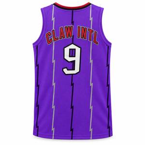 Claw Intl Basketball Jersey <b>Purple</b> Dinosaur Print Heat-Transfer Printed Men's Tank <b>Top</b> Adult All Seasons Breathable <b>Mesh</b> 100% - Product Image 5